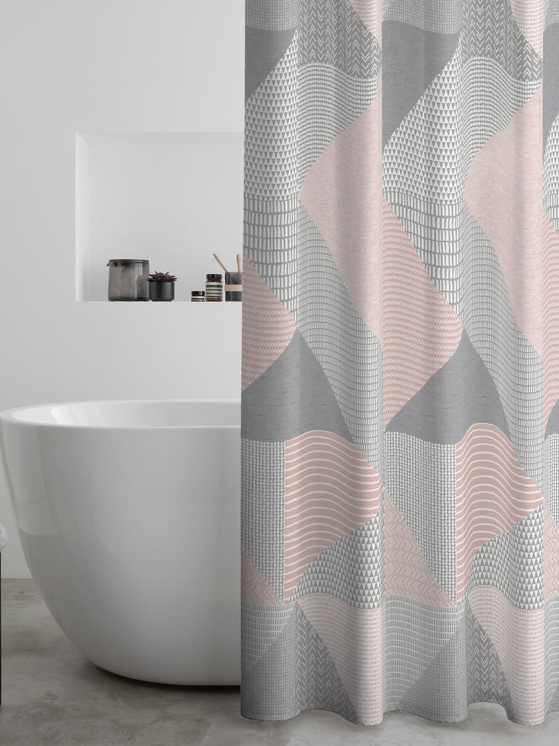 Catherine Lansfield Blush Larrson Geo shower curtain - British product
