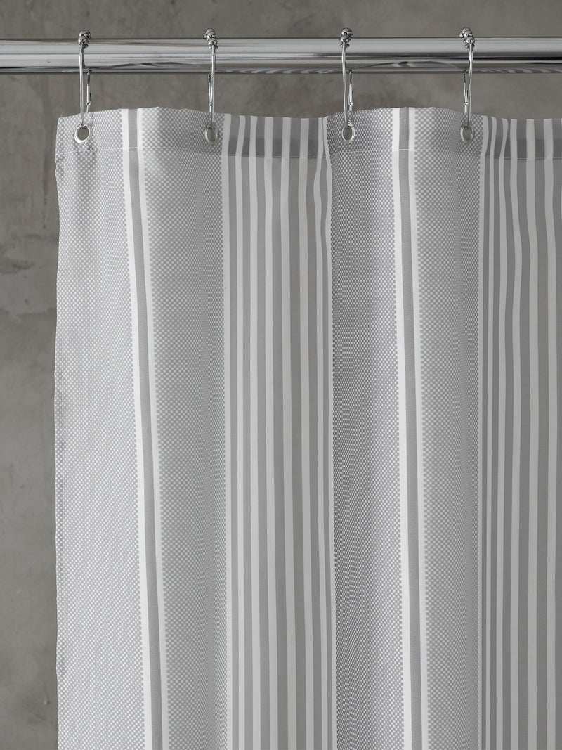 Catherine Lansfield silver textured stripe shower curtain - British product
