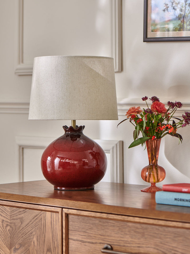 Nina Campbell red Melograno table lamp 39.6cm (British brand)