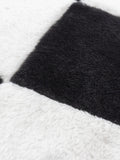 heya home black cozee check faux fur cushion - British product