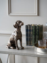Laura Ashley Bronze Sitting Dog Resin Sculpture