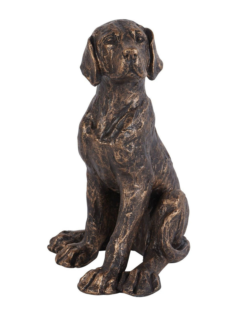 Laura Ashley bronze sitting dog sculpture, UK version