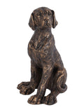 Laura Ashley bronze sitting dog sculpture, UK version
