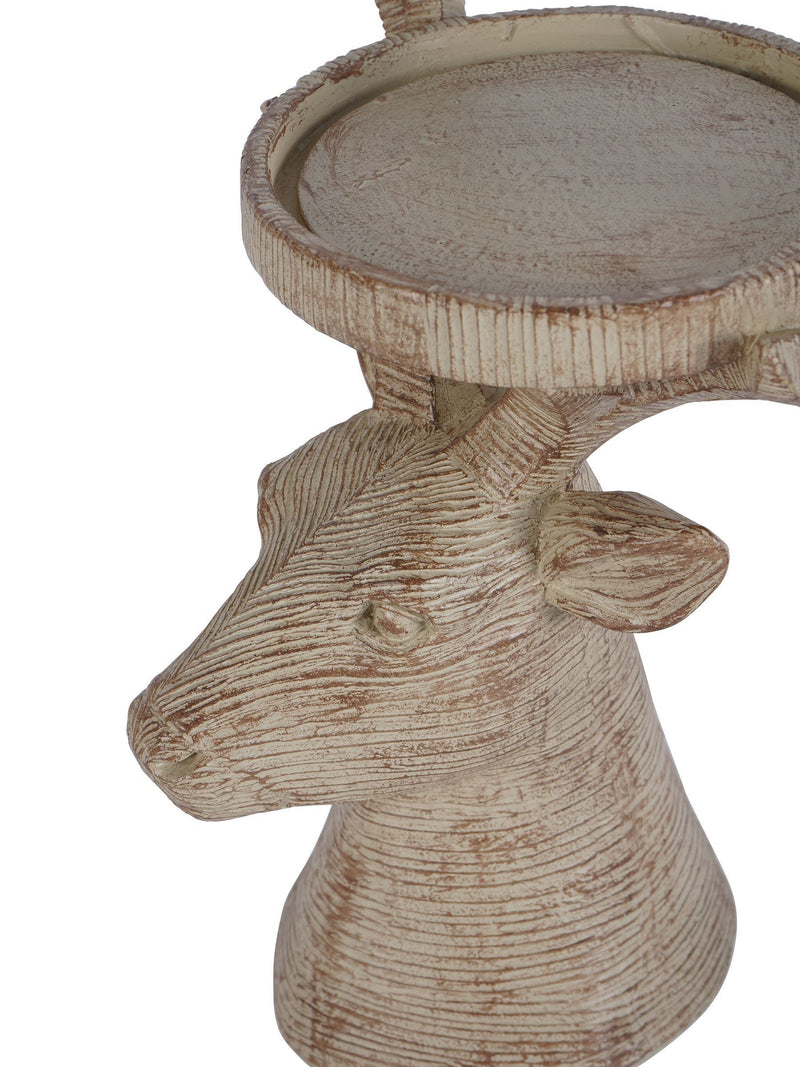 Laura Ashley natural wood deer candle holder, UK version