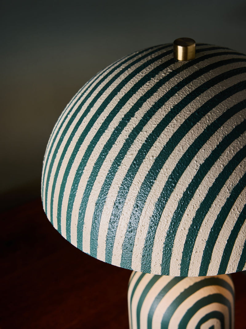 Clarke and Clarke green stripe table lamp (British brand)