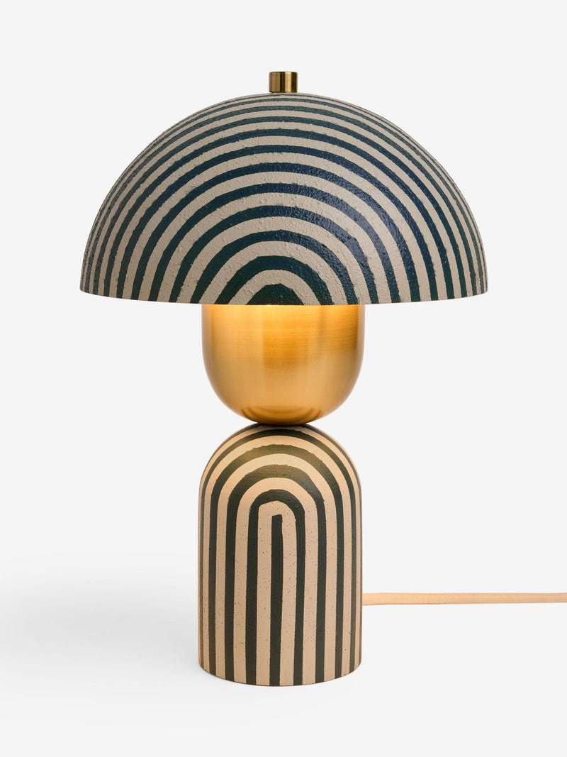 Clarke and Clarke green stripe table lamp (British brand)