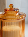 Rockett St George orange glass storage jar large, imported from the UK
