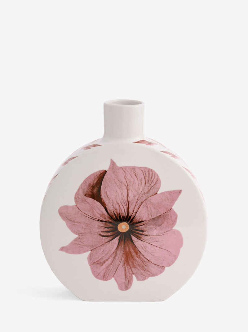 Rockett St George white pink oriental ceramic vase, imported from the UK