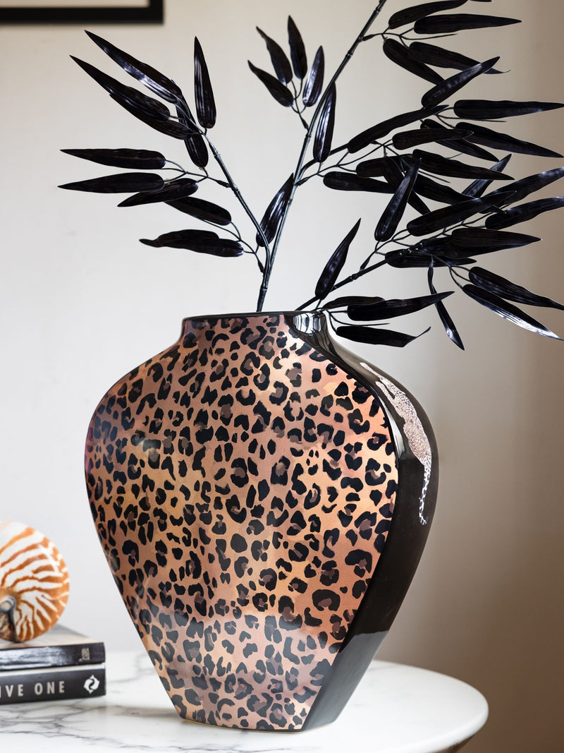 Rockett St George leopard large vase, imported from the UK