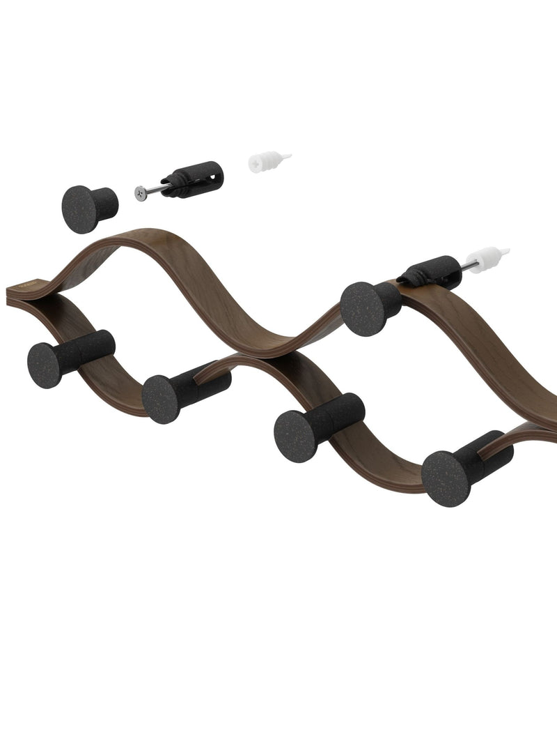 Umbra Montage 6 coat hook black walnut, imported from the UK