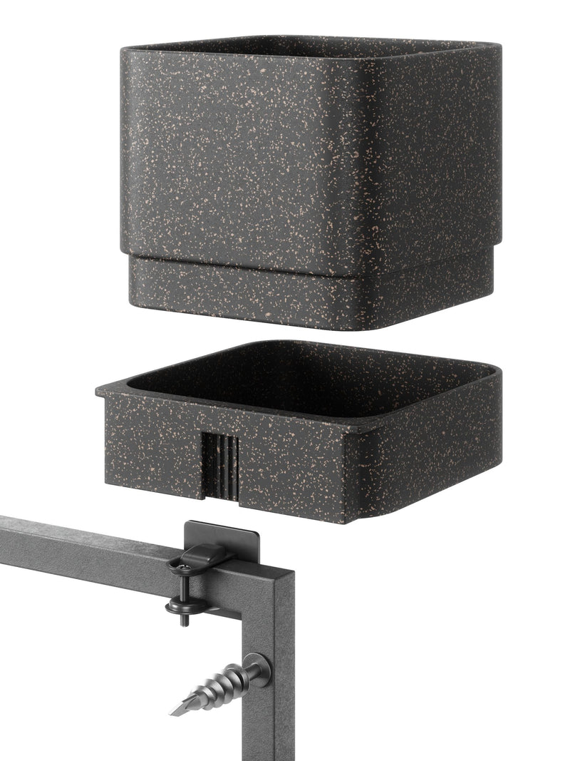 Umbra Cubiko black wall planter 70cm, UK version