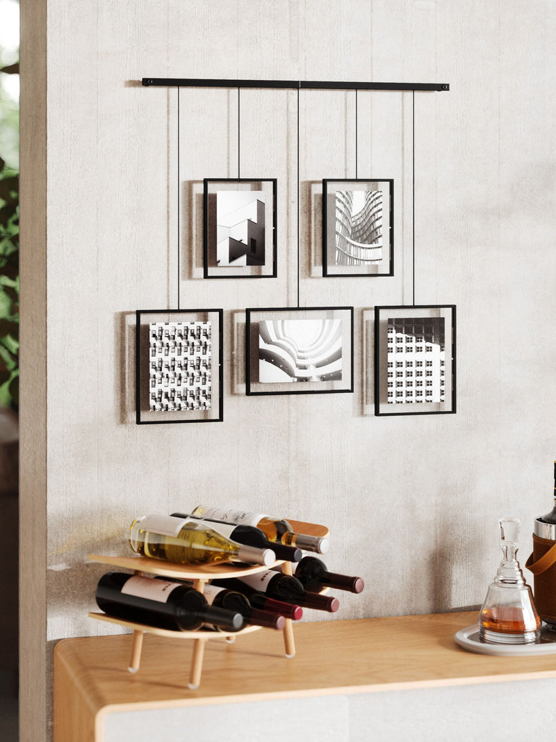 Umbra Black Exhibit 5 Opening Wall Hanging Photo Frame 79cm x 70cm x 3cm (British brand)