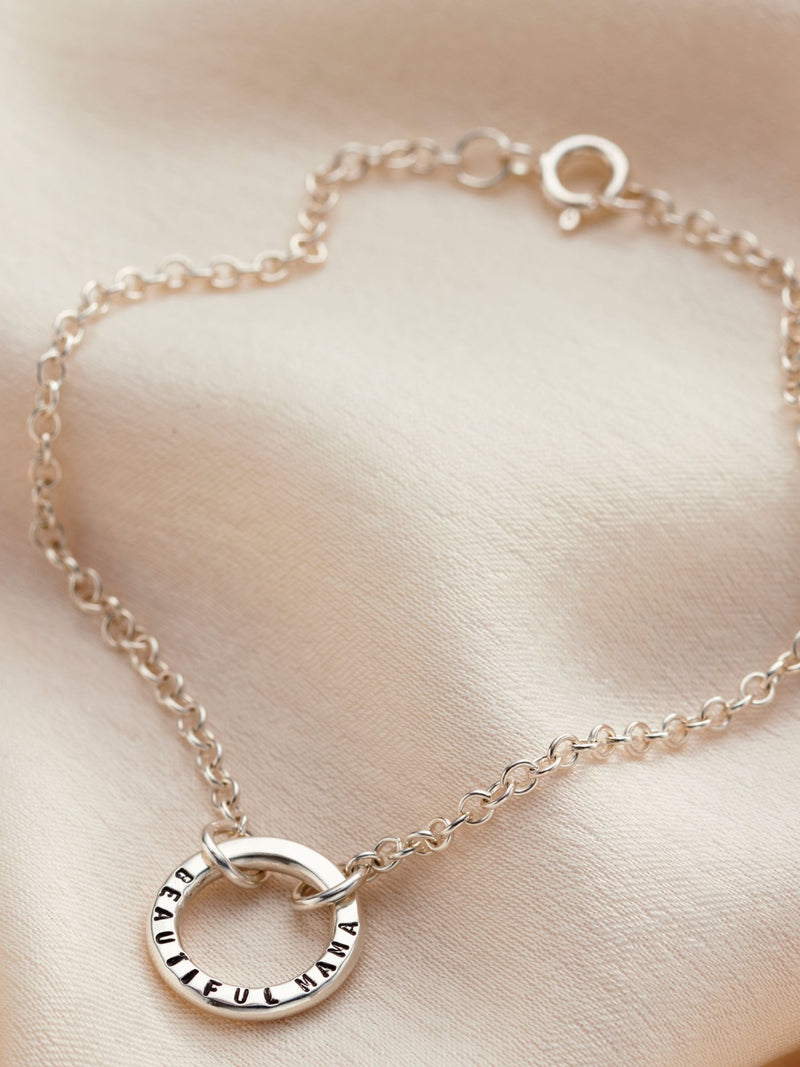 Posh Totty Designs personalised silver bracelet, imported from the UK