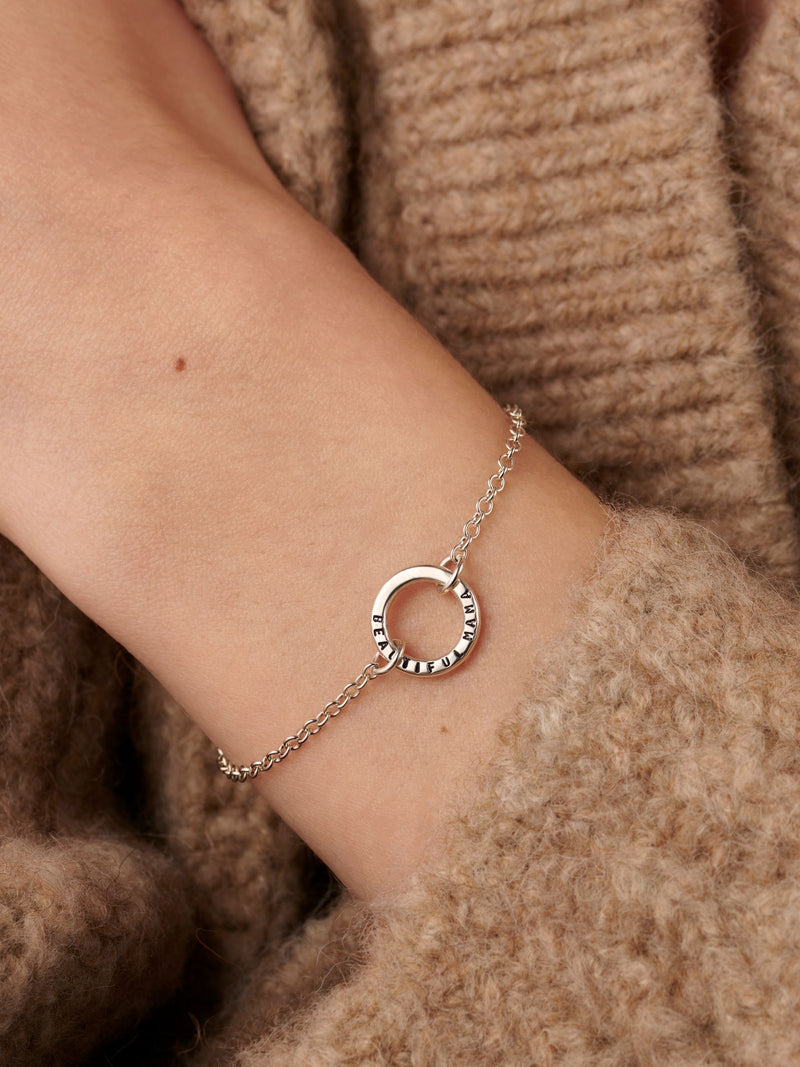 Posh Totty Designs personalised silver bracelet, imported from the UK