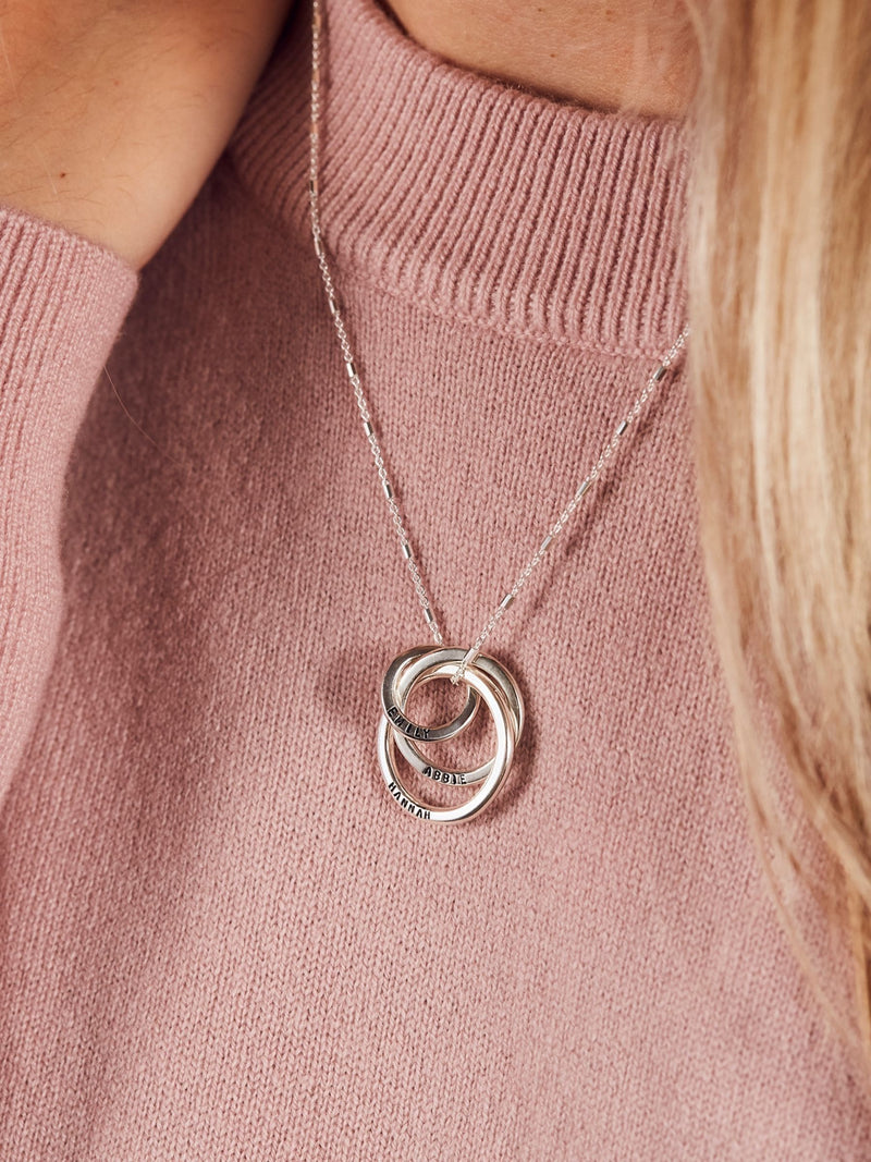 Posh Totty Designs Personalised Russian Ring necklace with 18 inch chain, imported from the UK