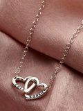 Posh Totty Designs Personalised Double Heart Names Necklace (British brand)