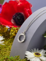 Posh Totty Designs Personalised Geometric Circle Charm Necklace Sterling Silver 18in Chain