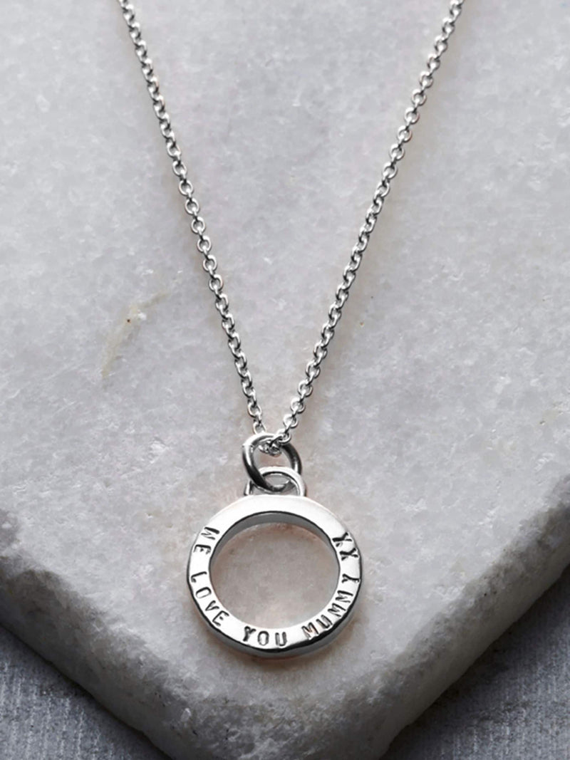 Posh Totty Designs geometric circle charm necklace 18in chain, imported from the UK