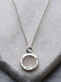 Posh Totty Designs geometric circle charm necklace 18in chain, imported from the UK