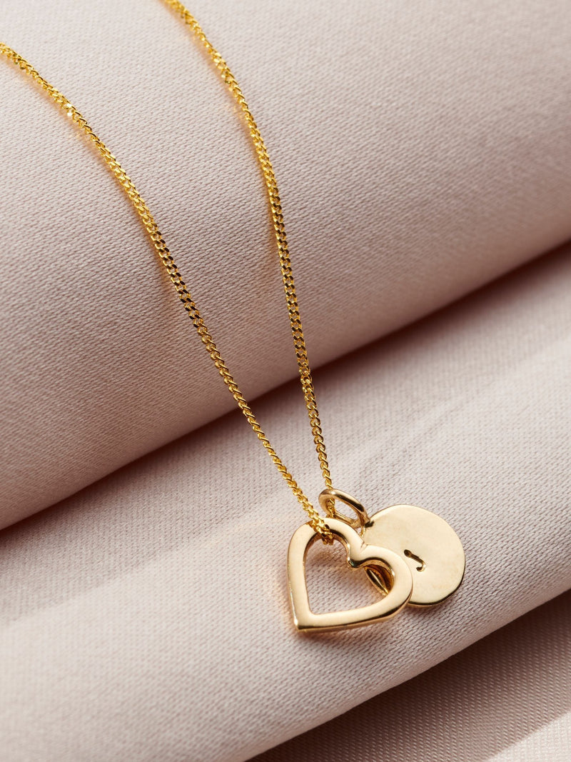 Posh Totty Designs 9ct gold heart necklace with tag, imported from the UK
