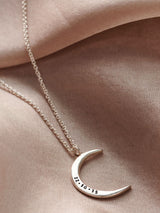 Next Posh Totty Designs Personalised Crescent Moon Necklace with 18 Inch Sterling Silver Chain- Buy online at McGrocer