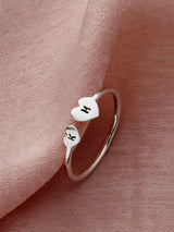 Next Posh Totty Designs Personalised Heart Open Sterling Silver Ring- Buy online at McGrocer