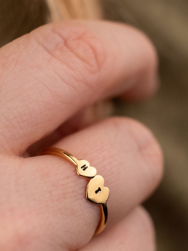 Posh Totty Designs Personalised Heart Open Ring, imported from the UK