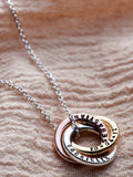 Posh Totty Designs personalised mixed gold mini Russian ring necklace, imported from the UK