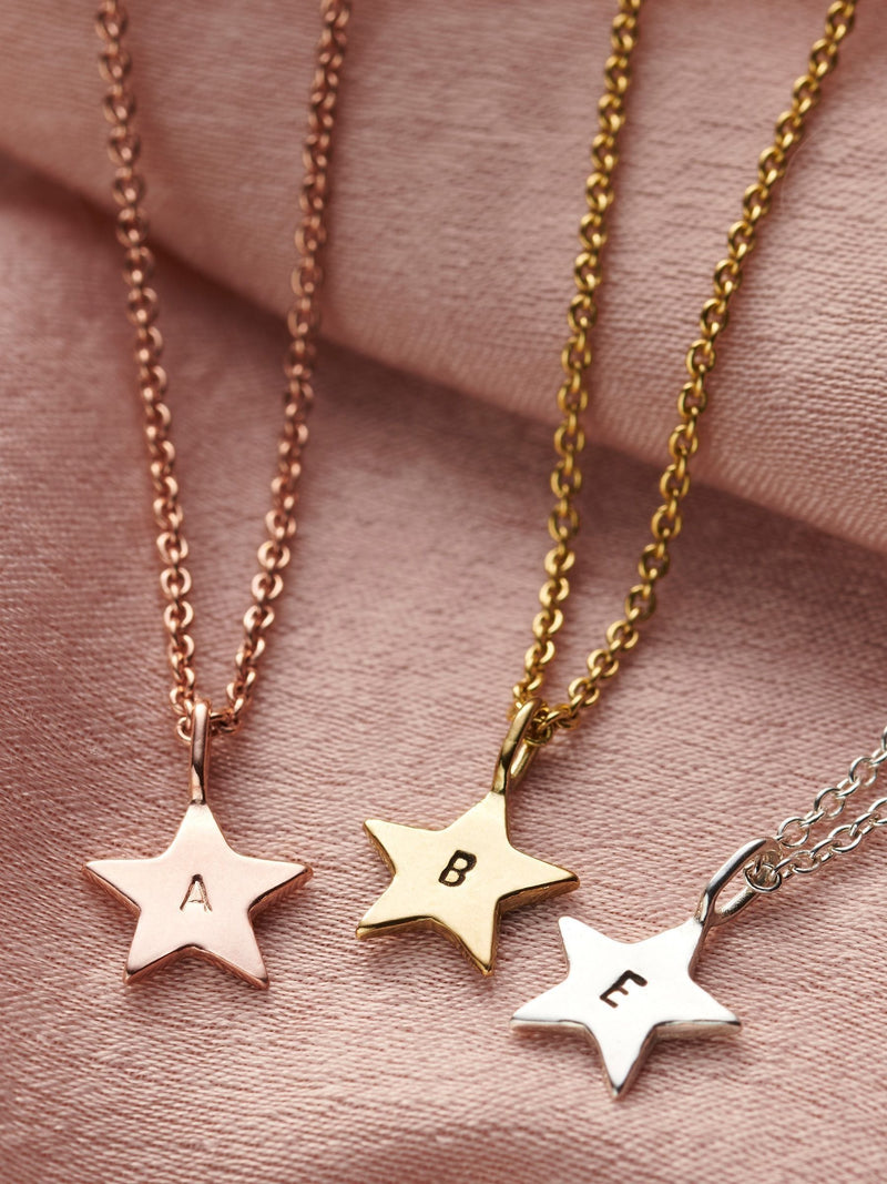 Posh Totty Designs Personalised Bright Star Necklace, imported from the UK