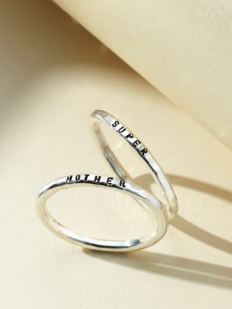 Posh Totty Designs Personalised Stacker Ring, imported from the UK