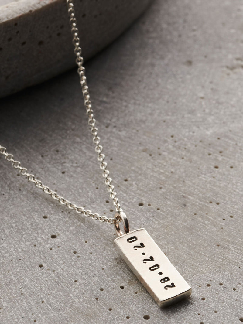 Posh Totty Designs Personalised Mens Tag Necklace with 20-inch chain, imported from the UK