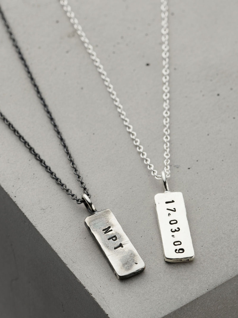 Posh Totty Designs Personalised Mens Tag Necklace with 20-inch chain, imported from the UK