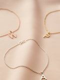 Posh Totty Designs personalised initial letter charm bracelet 19cm, imported from the UK