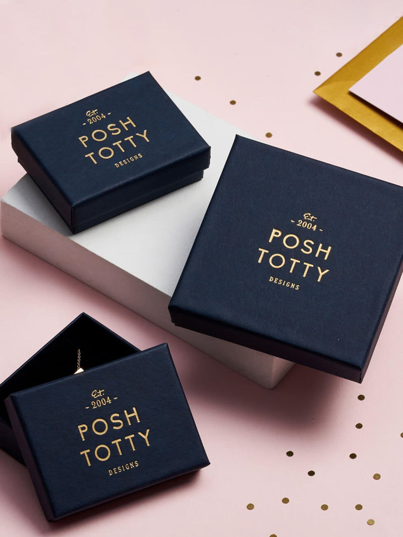 Posh Totty Designs personalised initial stud earrings 1cm, imported from the UK