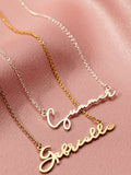 Posh Totty Designs personalised script name necklace, imported from the UK