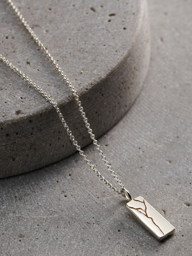 Posh Totty Designs Kintsugi tag necklace with 20 chain, imported from the UK