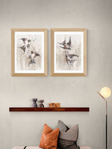 Next East End Prints Set of 2 Oak Playful Swallows Wall Framed Art Print- Buy online at McGrocer