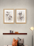 East End Prints oak playful swallows framed art print - British product