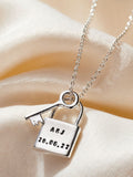 Posh Totty Designs personalised lock and key charm necklace 18 inch, UK version
