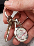 Posh Totty Designs personalised vintage map keyring, UK version