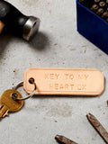Posh Totty Designs personalised genuine leather keyring hand stamped (British brand)