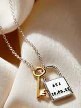 Next Posh Totty Designs Personalised Lock & Key Charm Necklace 18 Inch Sterling Silver- Buy online at McGrocer