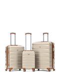 Flight Knight cream luggage set of three, imported from the UK