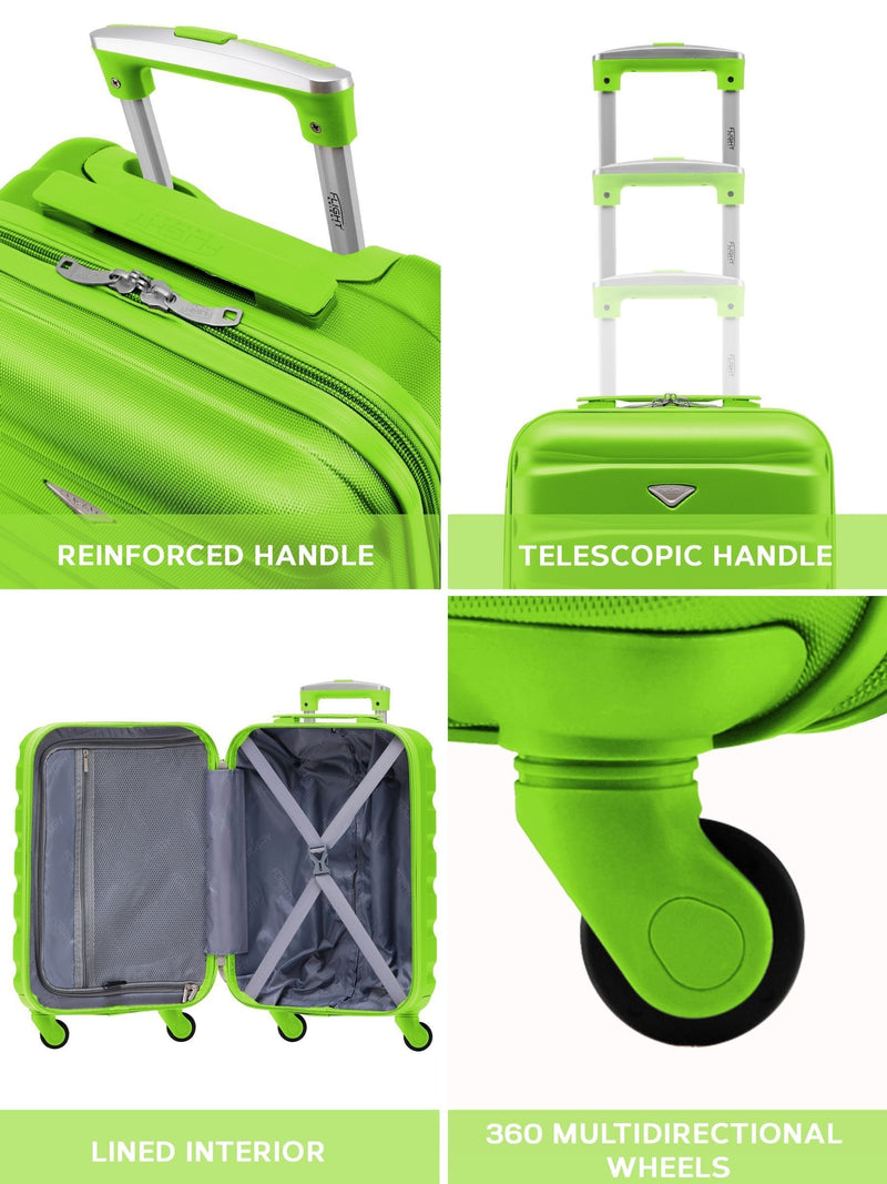 Flight Knight green hard shell cabin suitcase 21 inch, UK version