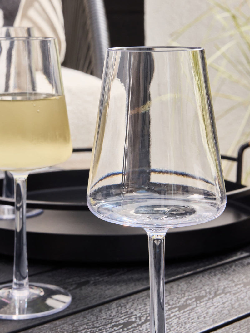 Clear angular plastic wine glasses set of 4 - British product