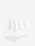 Clear angular plastic wine glasses set of 4 - British product