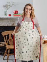 Delantal 100 % algodón Victoria Eggs Red and Charcoal de Simply London