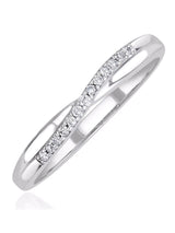 Next The Diamond Store Lab Diamond Half Eternity Wave Ring 0.05ct 925 Silver Ring- Buy online at McGrocer