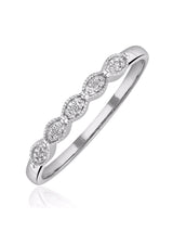Next The Diamond Store White Half Eternity Ring with 0.02CT Diamonds in 9K Gold- Buy online at McGrocer