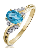 Next The Diamond Store Gold Tone 0.94CT Topaz and Diamond 9K Yellow Jewellery Ring- Buy online at McGrocer